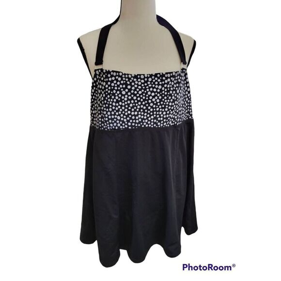 Jaclyn Smith Size 14 Polka Dot Halter Swim Dress with Tie in Back - Picture 1 of 5